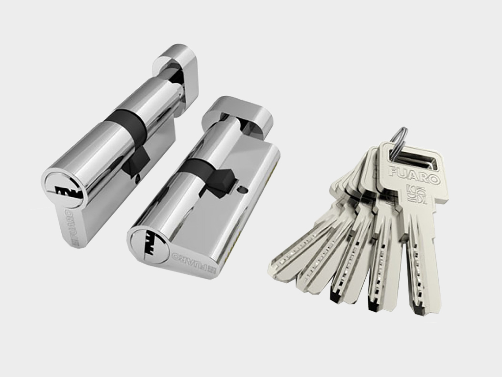 Цилиндровый механизм из алюминия «ключ-вертушка» с 5 ключами в комплекте